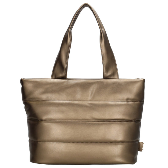 Shopper gesteppt 34x28cm in Bronze aus Kunstleder - leder-accessoires.com