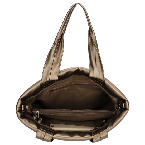 Shopper gesteppt 34x28cm in Bronze aus Kunstleder - leder-accessoires.com