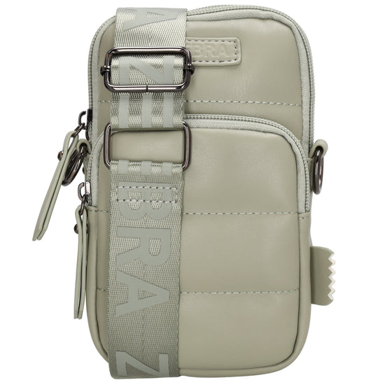Handytasche | Minibag gesteppt 13x19cm in Mint mit Reißverschluss und Vortasche - leder-accessoires.com