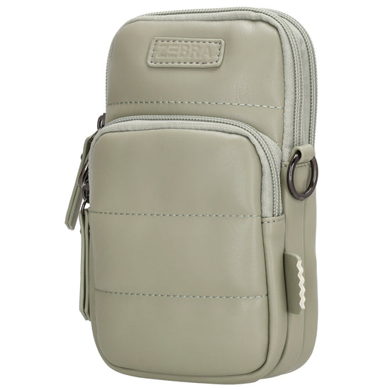 Handytasche | Minibag gesteppt 13x19cm in Mint mit Reißverschluss und Vortasche - leder-accessoires.com