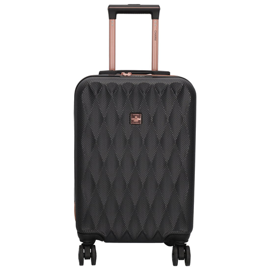 Reisetrolley|Hartschalenkoffer 55cm in Schwarz|Rose mit 4-Rad - leder-accessoires.com