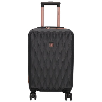 Reisetrolley|Hartschalenkoffer 55cm in Schwarz|Rose mit 4-Rad - leder-accessoires.com