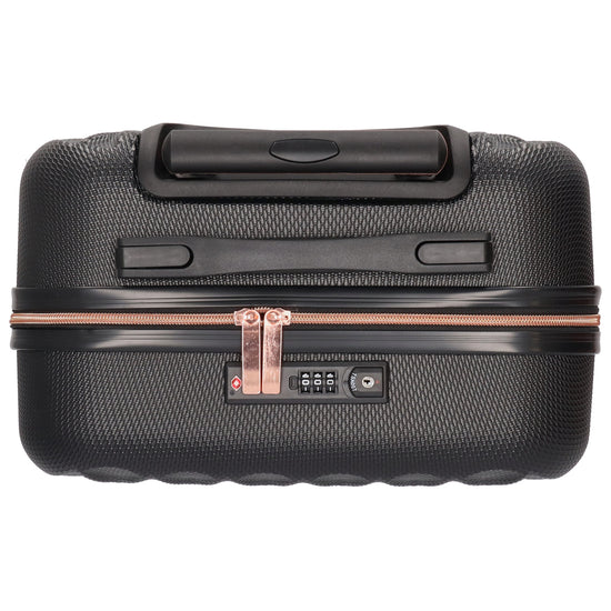 Reisetrolley|Hartschalenkoffer 55cm in Schwarz|Rose mit 4-Rad - leder-accessoires.com