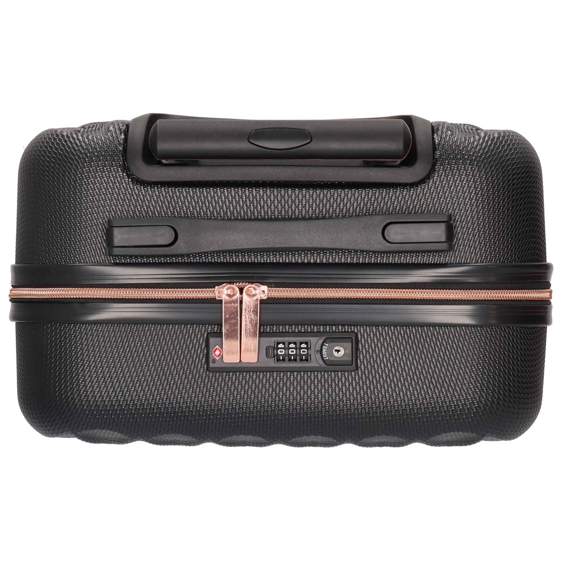Reisetrolley|Hartschalenkoffer 55cm in Schwarz|Rose mit 4-Rad - leder-accessoires.com