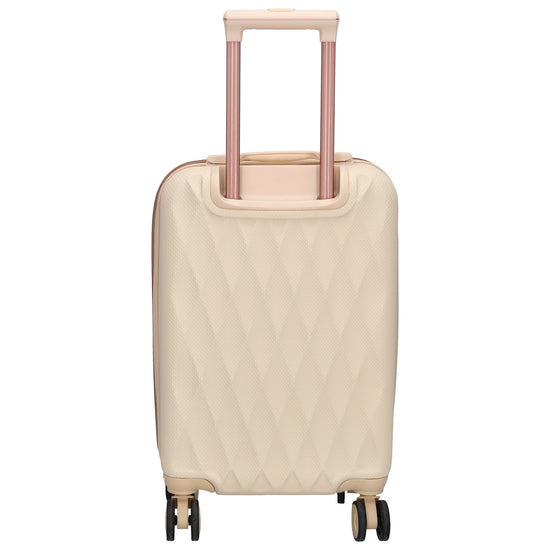 Reisetrolley|Hartschalenkoffer 55cm in Creme|Rose mit 4-Rad - leder-accessoires.com