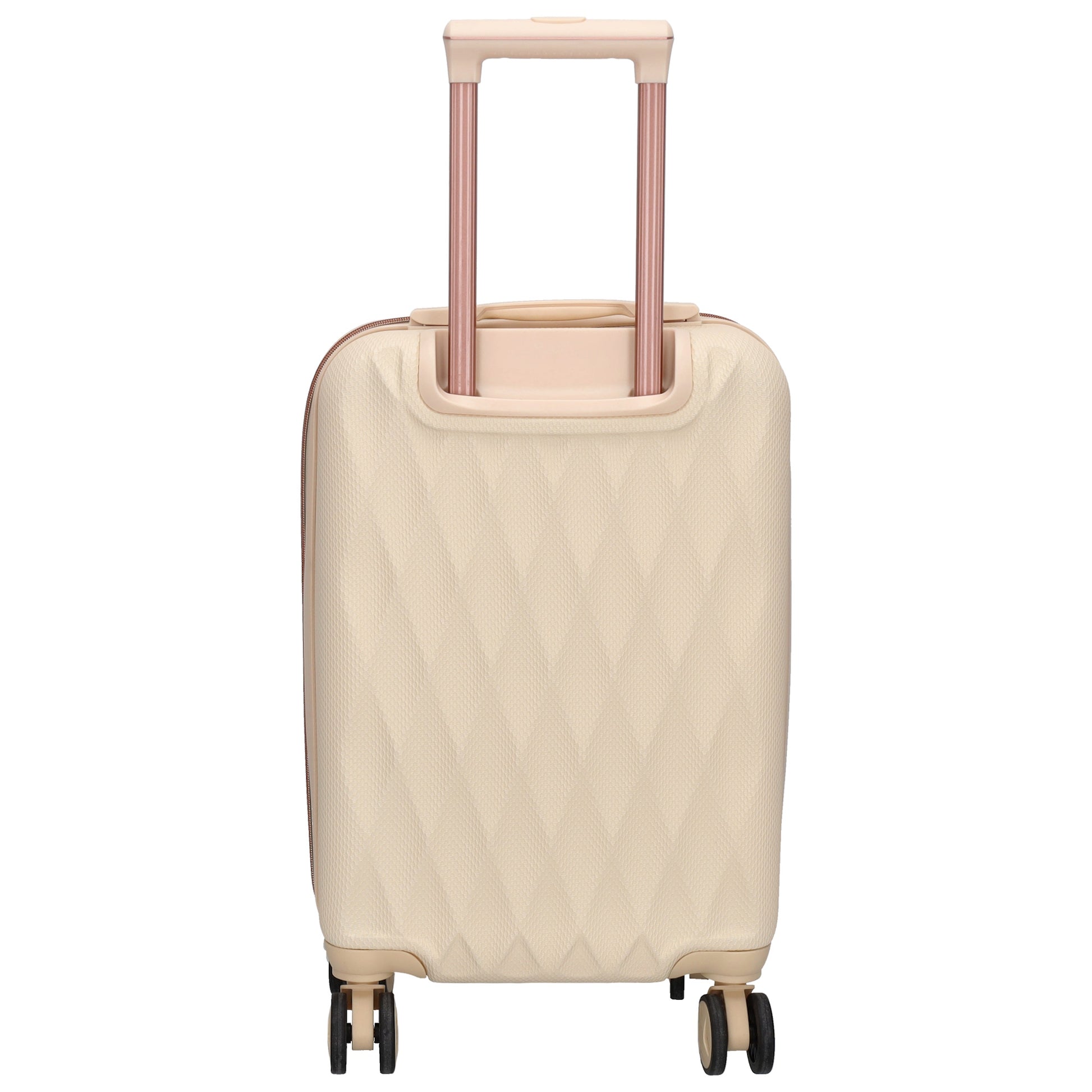Reisetrolley|Hartschalenkoffer 55cm in Creme|Rose mit 4-Rad - leder-accessoires.com