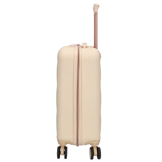 Reisetrolley|Hartschalenkoffer 55cm in Creme|Rose mit 4-Rad - leder-accessoires.com