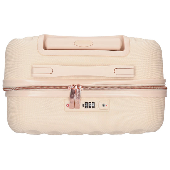 Reisetrolley|Hartschalenkoffer 55cm in Creme|Rose mit 4-Rad - leder-accessoires.com