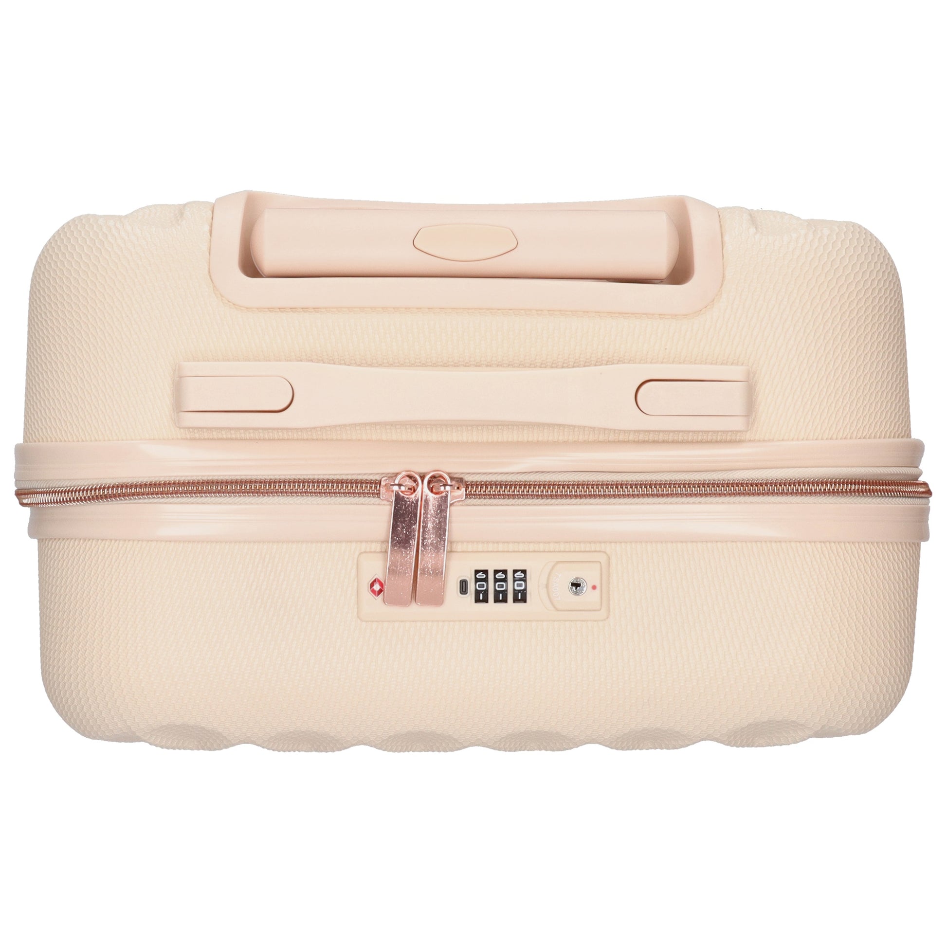 Reisetrolley|Hartschalenkoffer 55cm in Creme|Rose mit 4-Rad - leder-accessoires.com