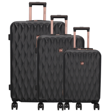 Hartschalen Kofferset in Schwarz 3-teilig aus ABS mit TSA-Schloss - leder-accessoires.com