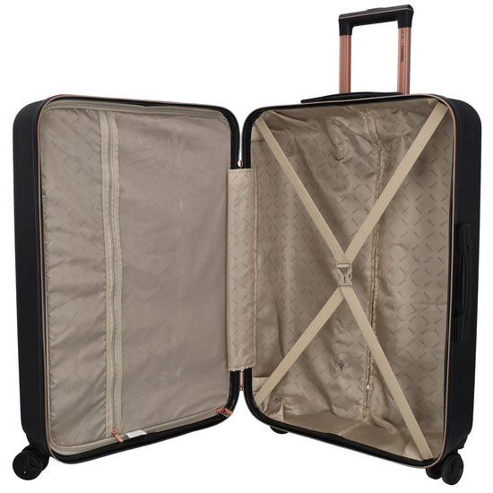 Hartschalen Kofferset in Schwarz 3-teilig aus ABS mit TSA-Schloss - leder-accessoires.com