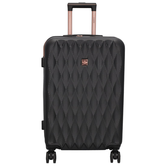 Reisetrolley|Hartschalenkoffer 66cm in Schwarz|Rose mit 4-Rad - leder-accessoires.com