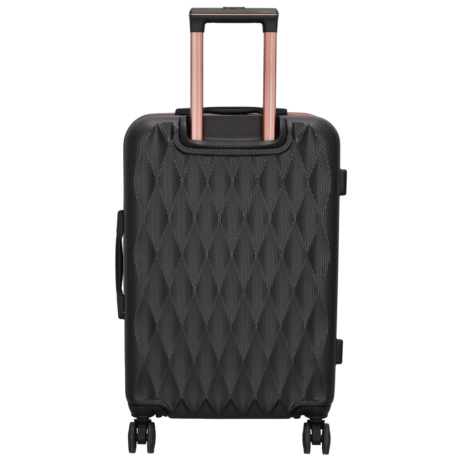 Reisetrolley|Hartschalenkoffer 66cm in Schwarz|Rose mit 4-Rad - leder-accessoires.com