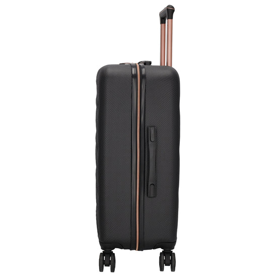 Reisetrolley|Hartschalenkoffer 66cm in Schwarz|Rose mit 4-Rad - leder-accessoires.com