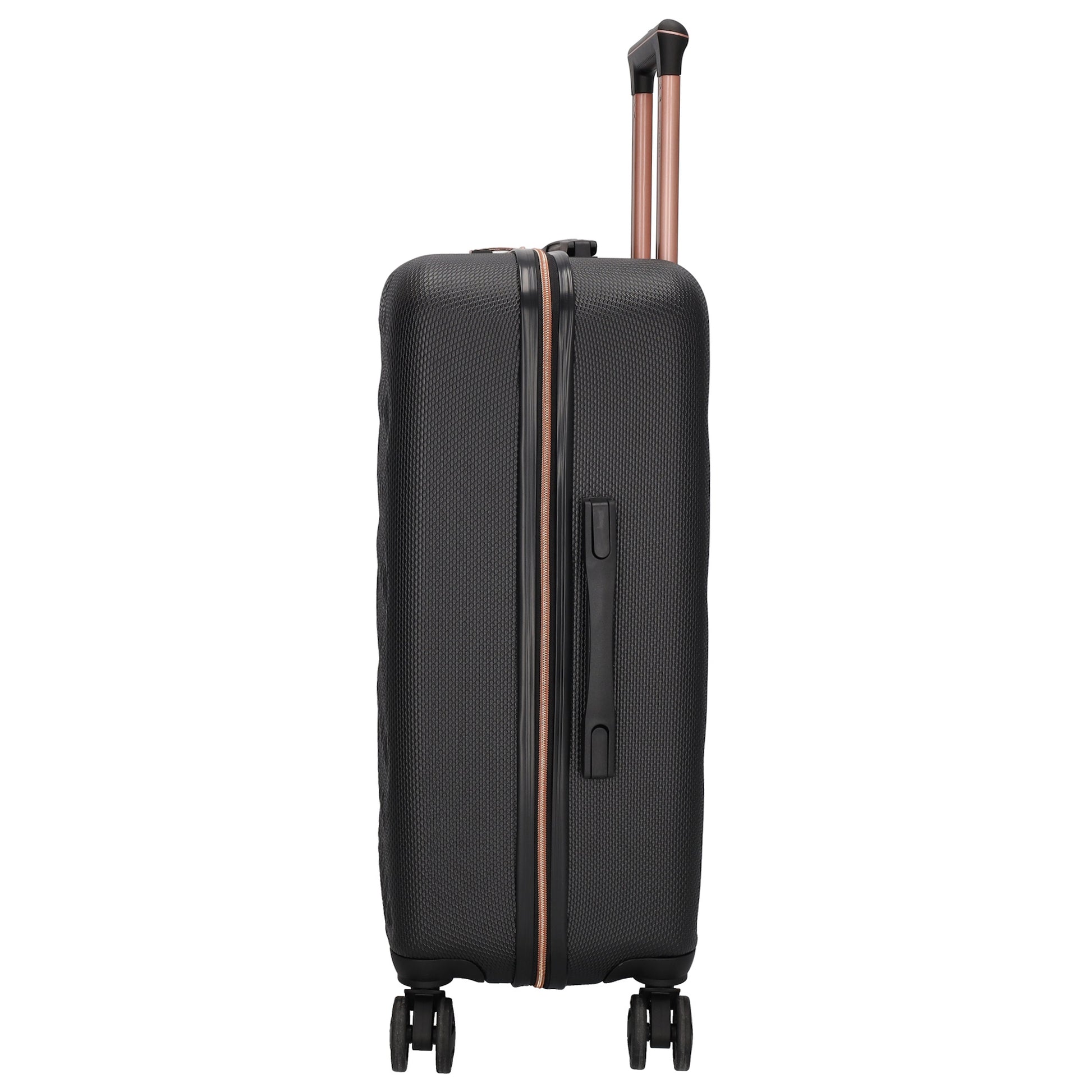 Reisetrolley|Hartschalenkoffer 66cm in Schwarz|Rose mit 4-Rad - leder-accessoires.com