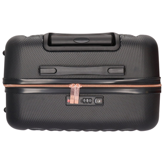 Reisetrolley|Hartschalenkoffer 66cm in Schwarz|Rose mit 4-Rad - leder-accessoires.com
