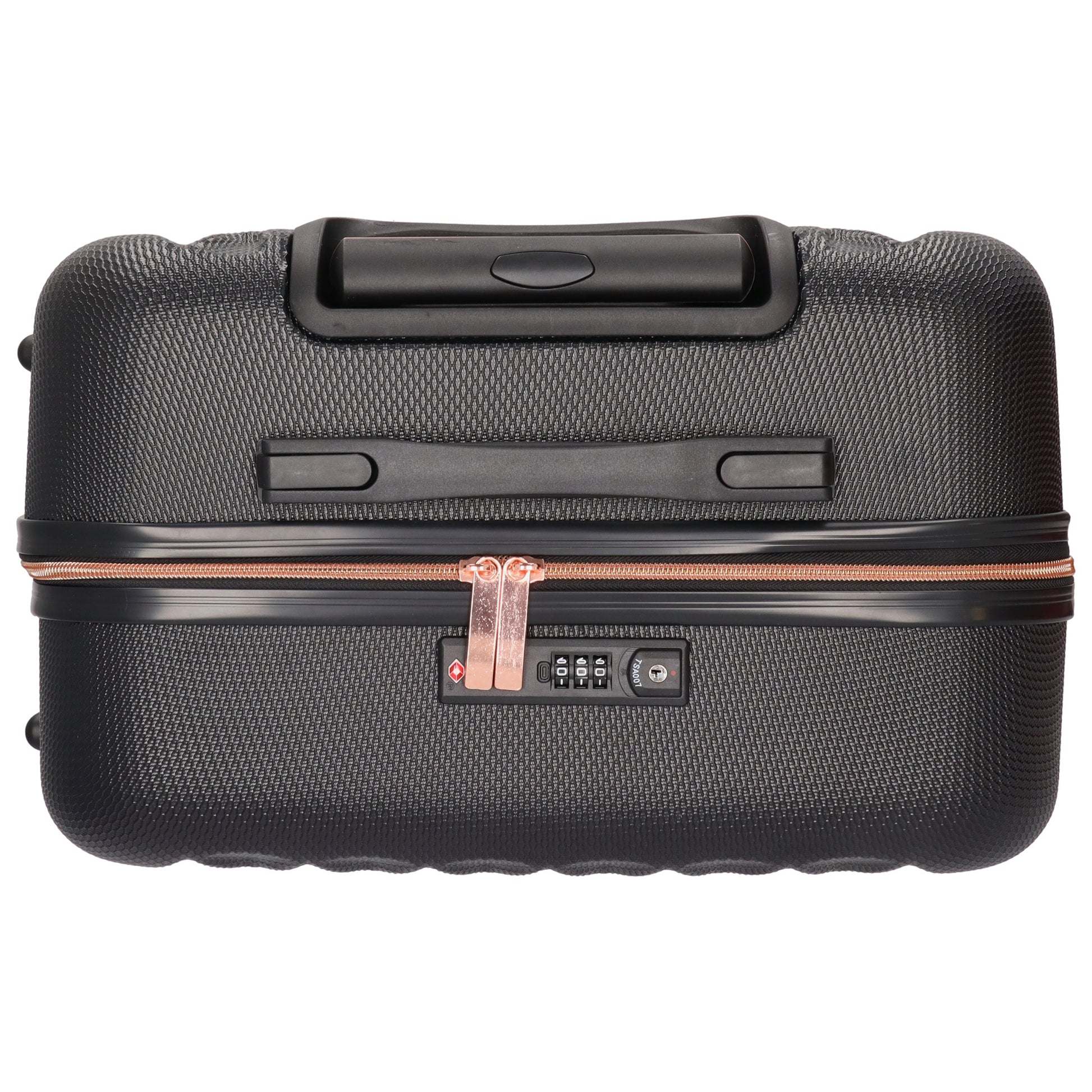 Reisetrolley|Hartschalenkoffer 66cm in Schwarz|Rose mit 4-Rad - leder-accessoires.com