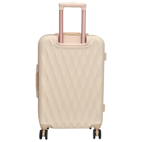 Reisetrolley|Hartschalenkoffer 66cm in Creme|Rose mit 4-Rad - leder-accessoires.com