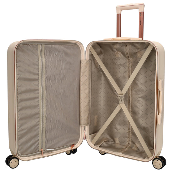 Reisetrolley|Hartschalenkoffer 66cm in Creme|Rose mit 4-Rad - leder-accessoires.com
