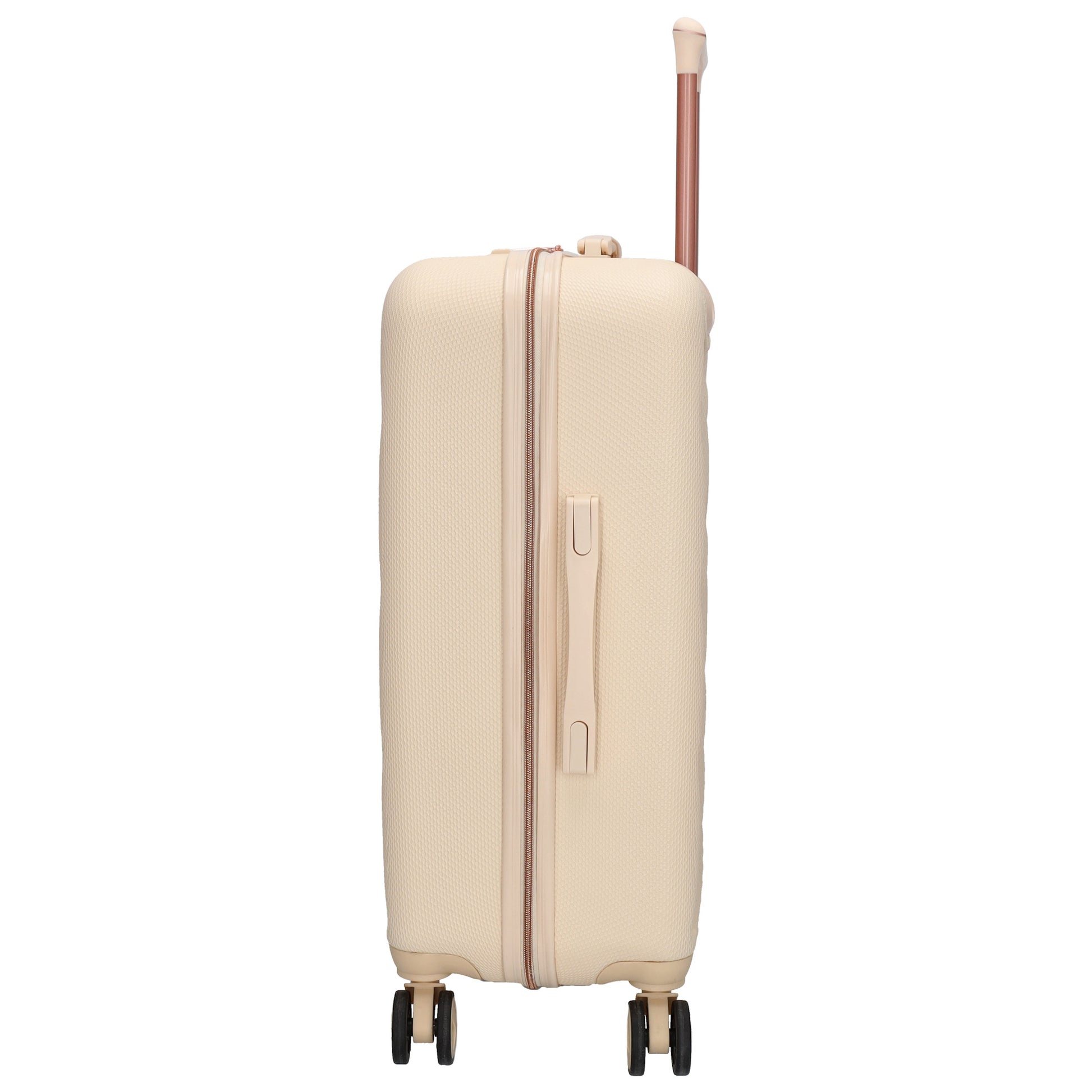 Reisetrolley|Hartschalenkoffer 66cm in Creme|Rose mit 4-Rad - leder-accessoires.com
