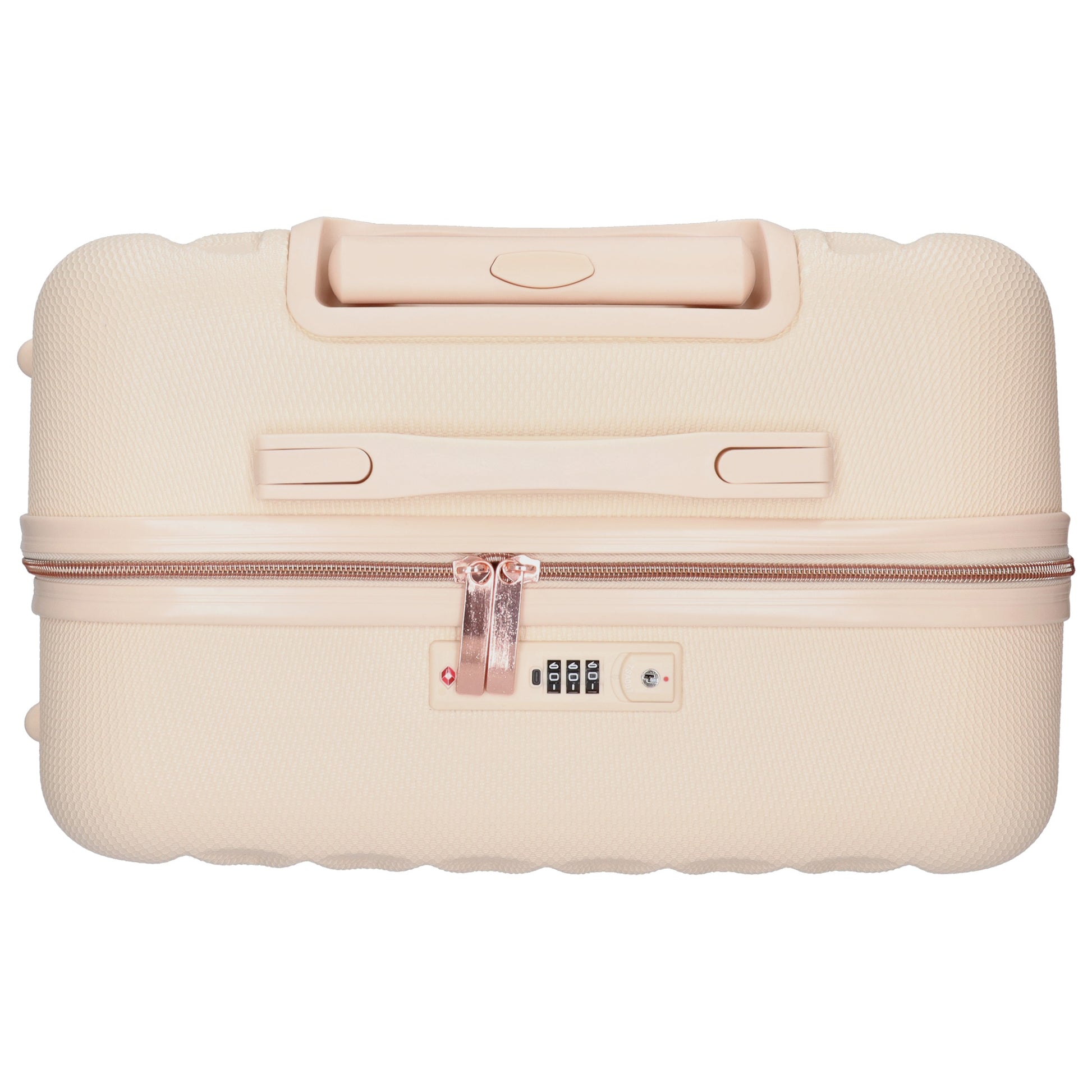 Reisetrolley|Hartschalenkoffer 66cm in Creme|Rose mit 4-Rad - leder-accessoires.com