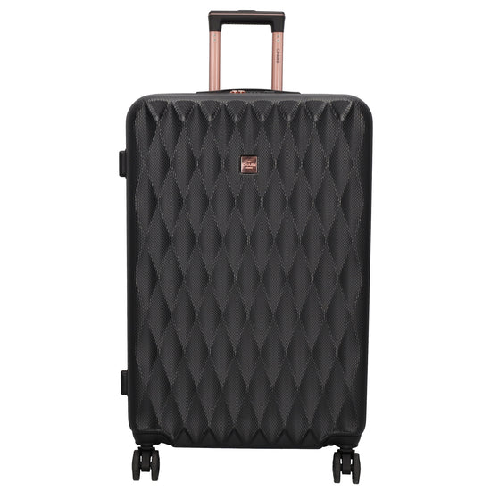 Reisetrolley|Hartschalenkoffer 75cm in Schwarz|Rose mit 4-Rad - leder-accessoires.com