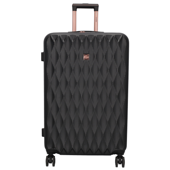 Reisetrolley|Hartschalenkoffer 75cm in Schwarz|Rose mit 4-Rad - leder-accessoires.com