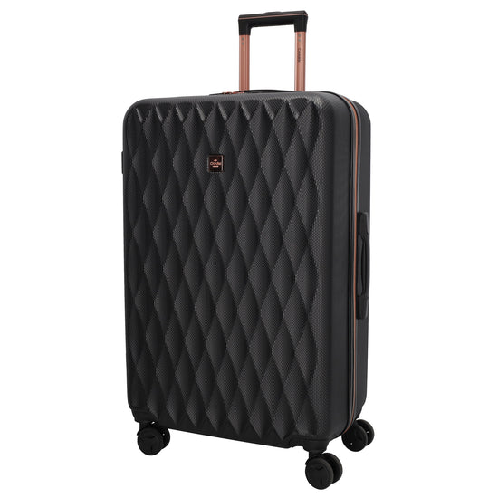 Reisetrolley|Hartschalenkoffer 75cm in Schwarz|Rose mit 4-Rad - leder-accessoires.com