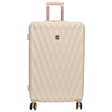 Reisetrolley|Hartschalenkoffer 75cm in Creme|Rose mit 4-Rad - leder-accessoires.com