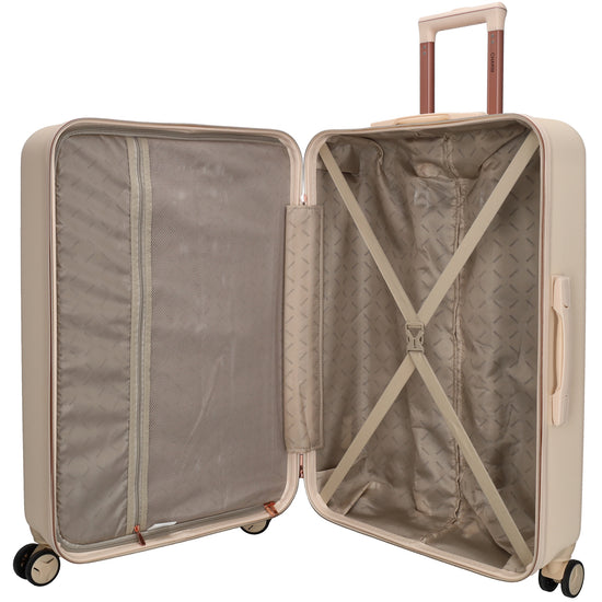 Reisetrolley|Hartschalenkoffer 75cm in Creme|Rose mit 4-Rad - leder-accessoires.com