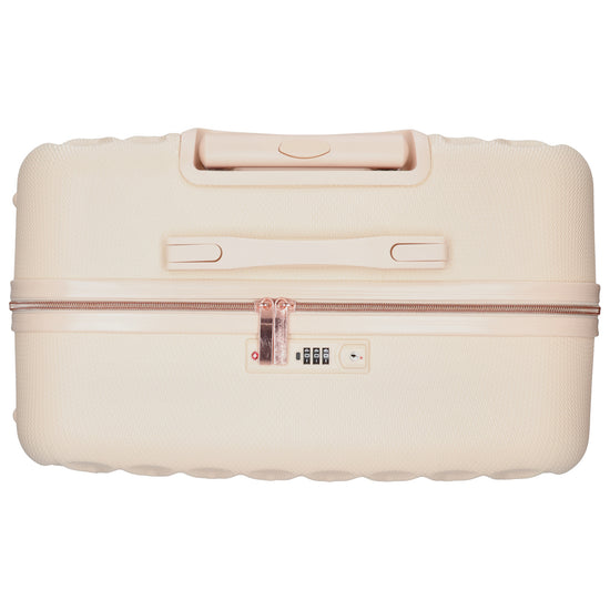 Reisetrolley|Hartschalenkoffer 75cm in Creme|Rose mit 4-Rad - leder-accessoires.com