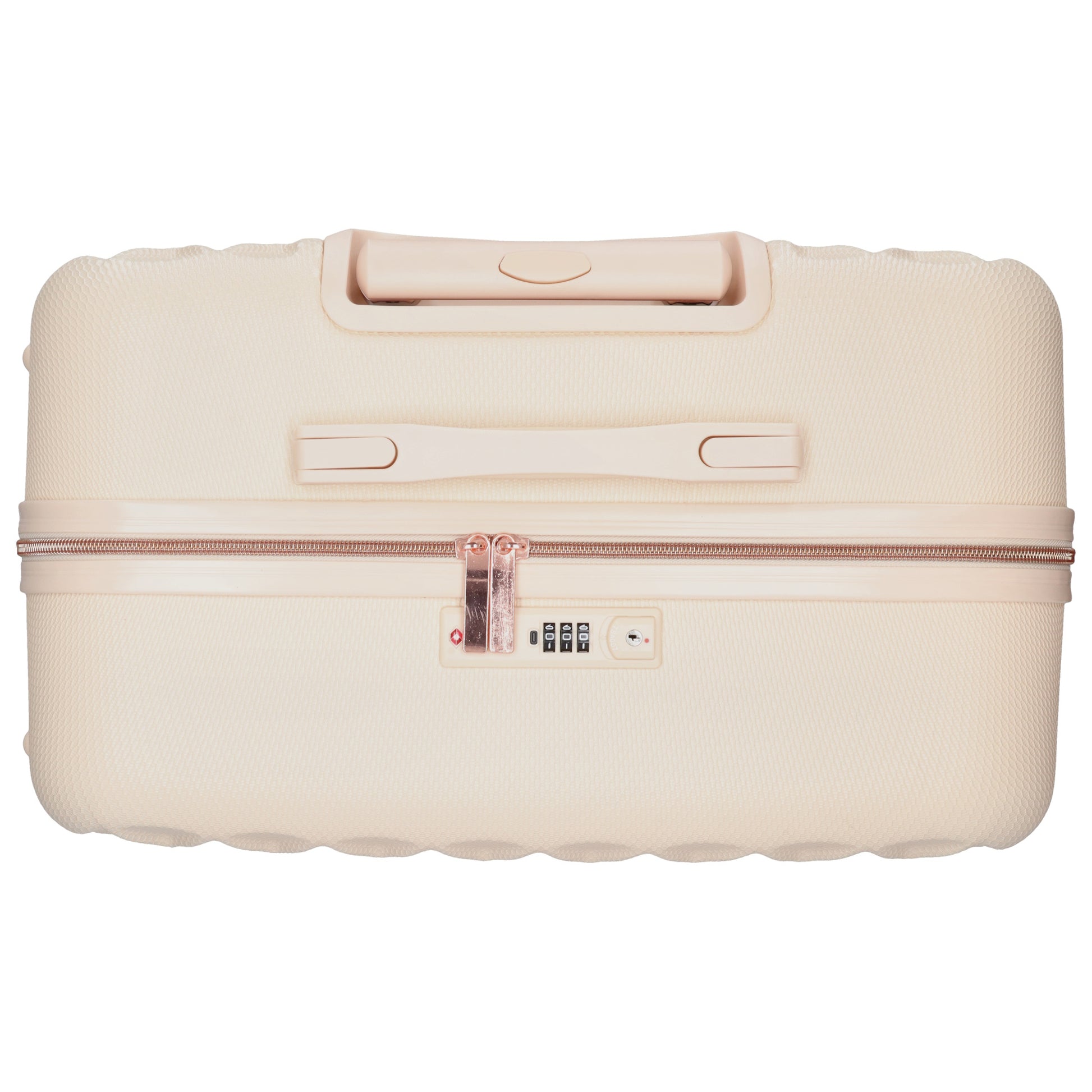 Reisetrolley|Hartschalenkoffer 75cm in Creme|Rose mit 4-Rad - leder-accessoires.com