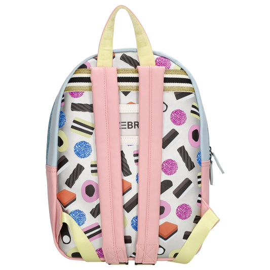 Kinderrucksack 25x35cm mit Candymotiv-Muster in Weiß