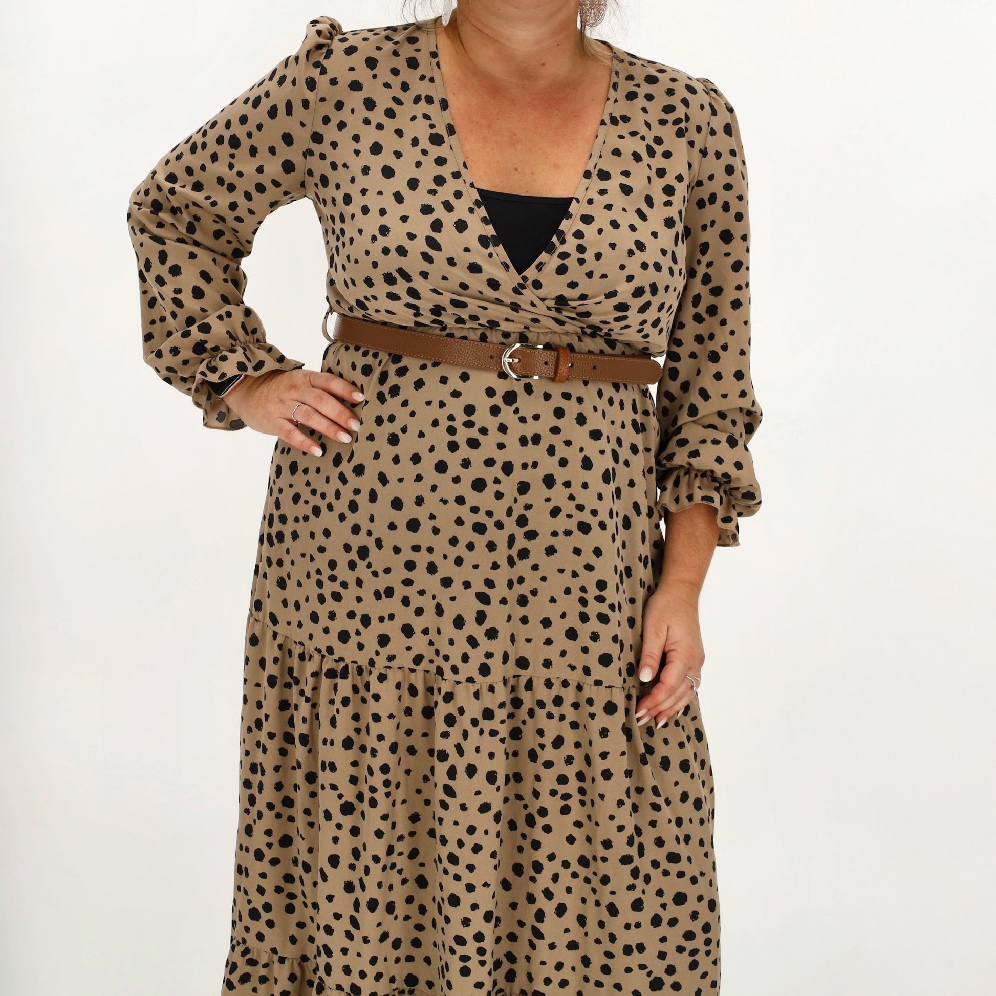 Brauner Ledergürtel, 2,5cm breit – Vollrindleder, glänzende Gold-Schließe, mattschimmernd - leder-accessoires.com