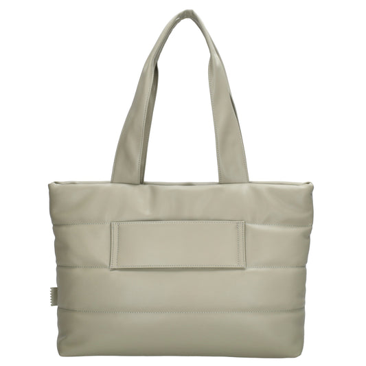 Shopper gesteppt 48x30cm in Mint aus Kunstleder