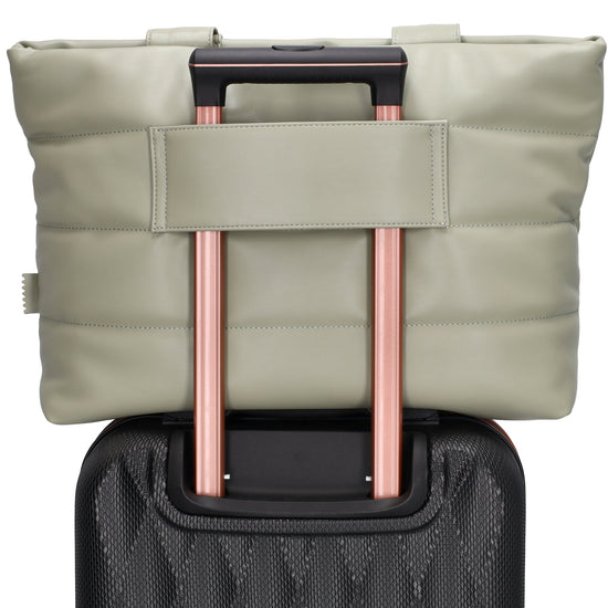 Shopper gesteppt 48x30cm in Mint aus Kunstleder - leder-accessoires.com