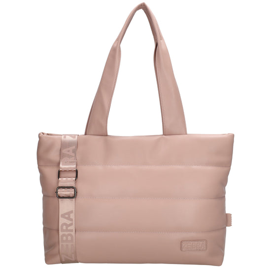 Shopper gesteppt 48x30cm in Altrosa aus Kunstleder - leder-accessoires.com