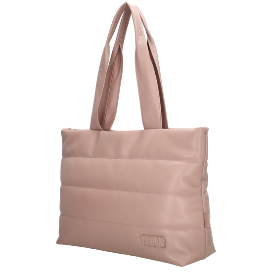 Shopper gesteppt 48x30cm in Altrosa aus Kunstleder - leder-accessoires.com
