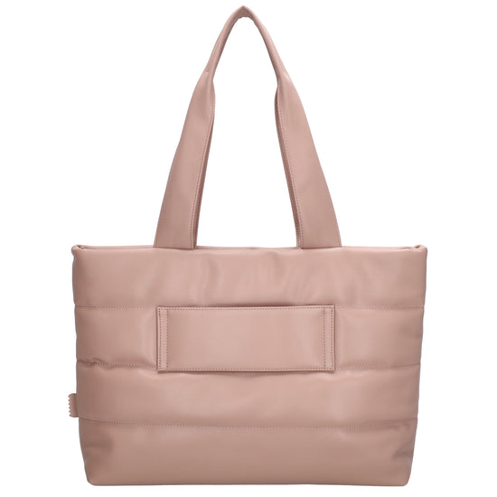 Shopper gesteppt 48x30cm in Altrosa aus Kunstleder - leder-accessoires.com