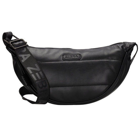 Bodybag gesteppt 33x16cm in Schwarz aus Kunstleder