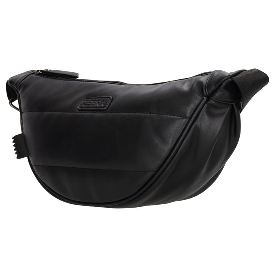 Bodybag gesteppt 33x16cm in Schwarz aus Kunstleder - leder-accessoires.com
