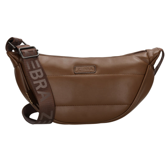 Bodybag gesteppt 33x16cm in Braun aus Kunstleder