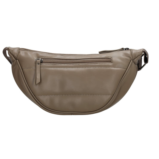 Bodybag gesteppt 33x16cm in Taupe aus Kunstleder