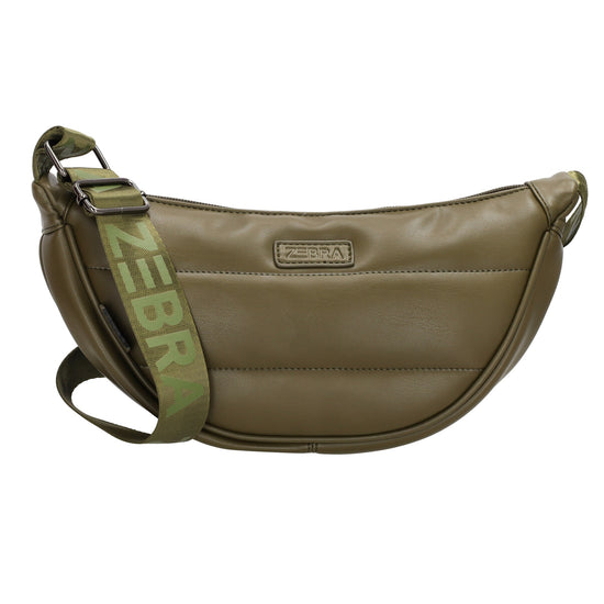 Bodybag gesteppt 33x16cm in Olivgrün aus Kunstleder - leder-accessoires.com