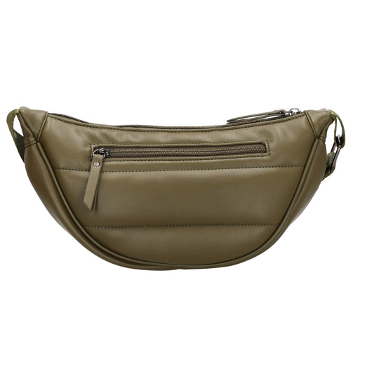 Bodybag gesteppt 33x16cm in Olivgrün aus Kunstleder