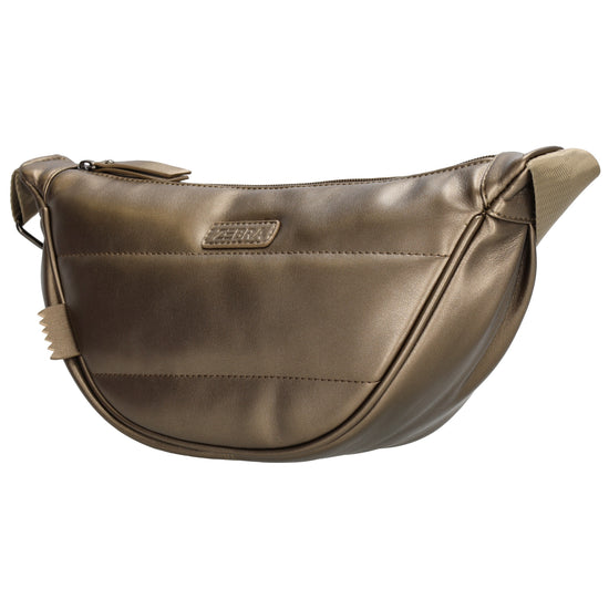 Bodybag gesteppt 33x16cm in Bronze aus Kunstleder - leder-accessoires.com