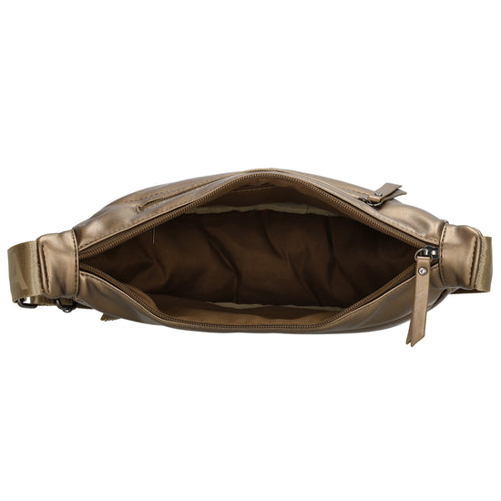Bodybag gesteppt 33x16cm in Bronze aus Kunstleder - leder-accessoires.com