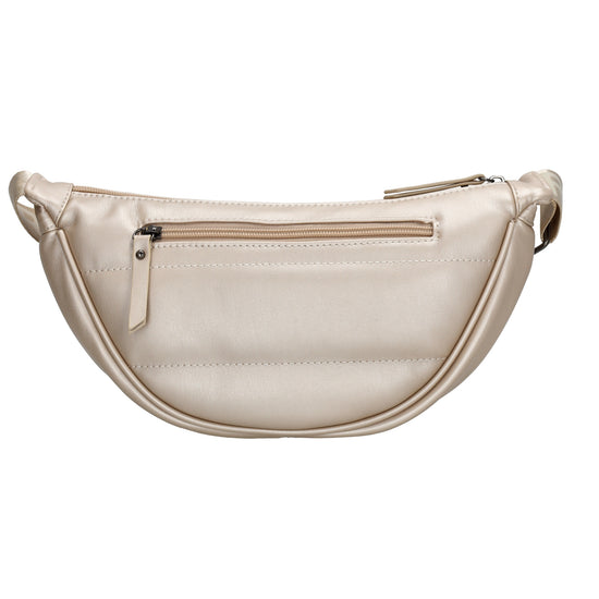 Bodybag gesteppt 33x16cm in Champagner aus Kunstleder - leder-accessoires.com