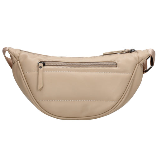 Bodybag gesteppt 33x16cm in Beige aus Kunstleder
