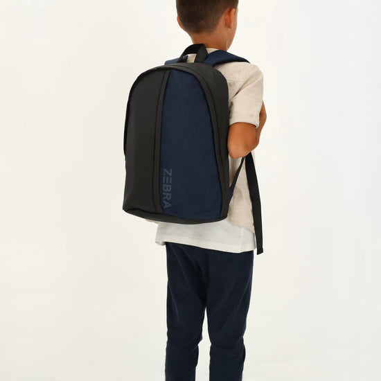 Kinderrucksack 28x39cm mit Laptopfach in Blau|Schwarz - leder-accessoires.com